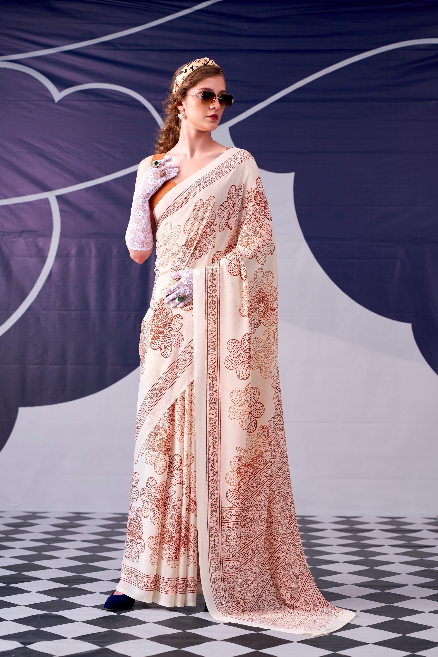Copper Bloom Saree