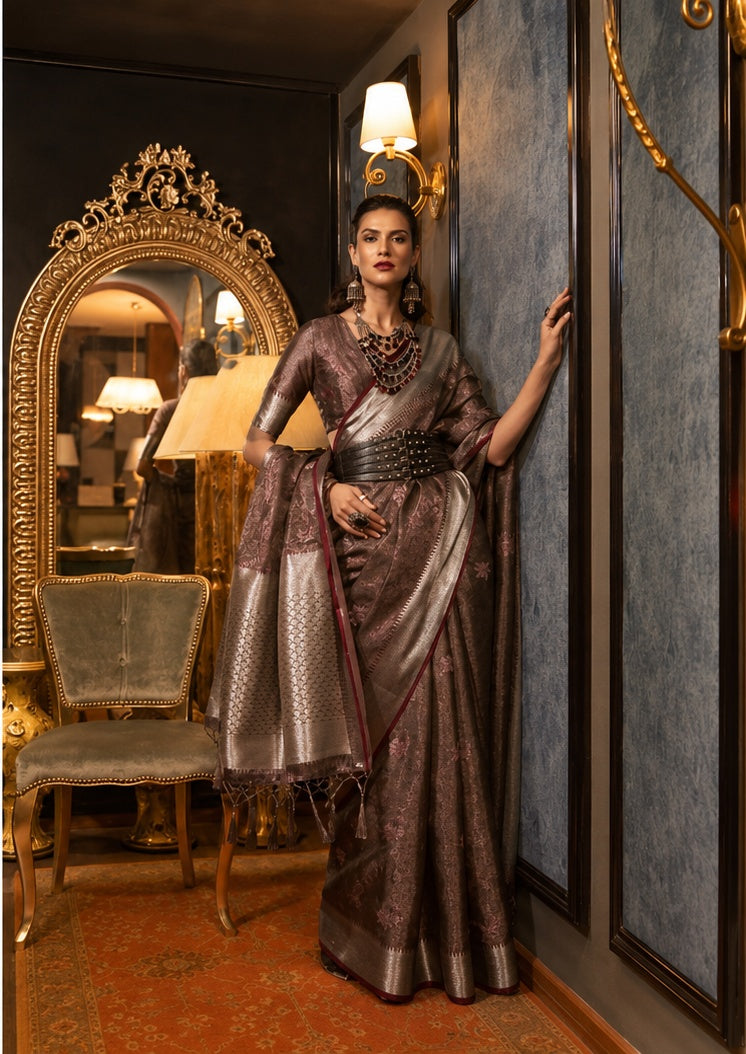 Noor — Two-Tone Handloom Organza Saree
