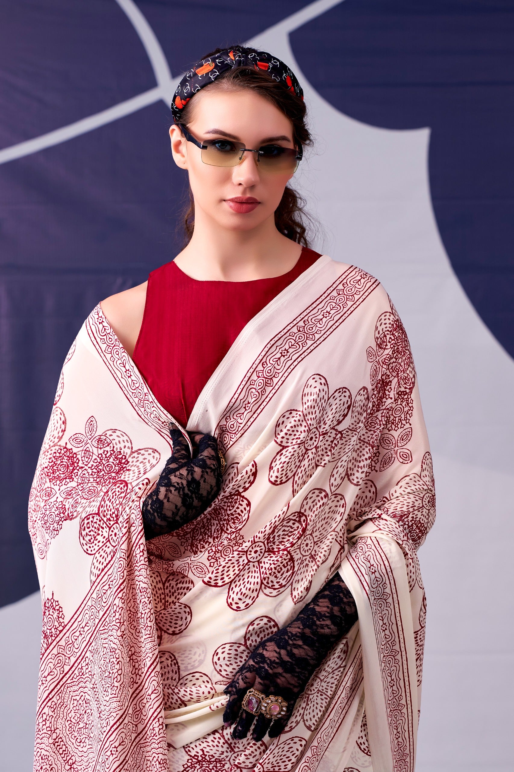 Scarlet Bloom Saree