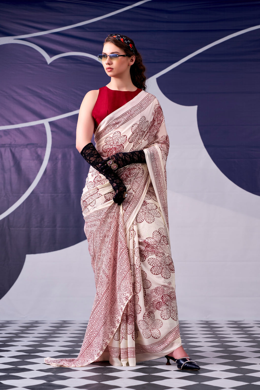 Scarlet Bloom Saree