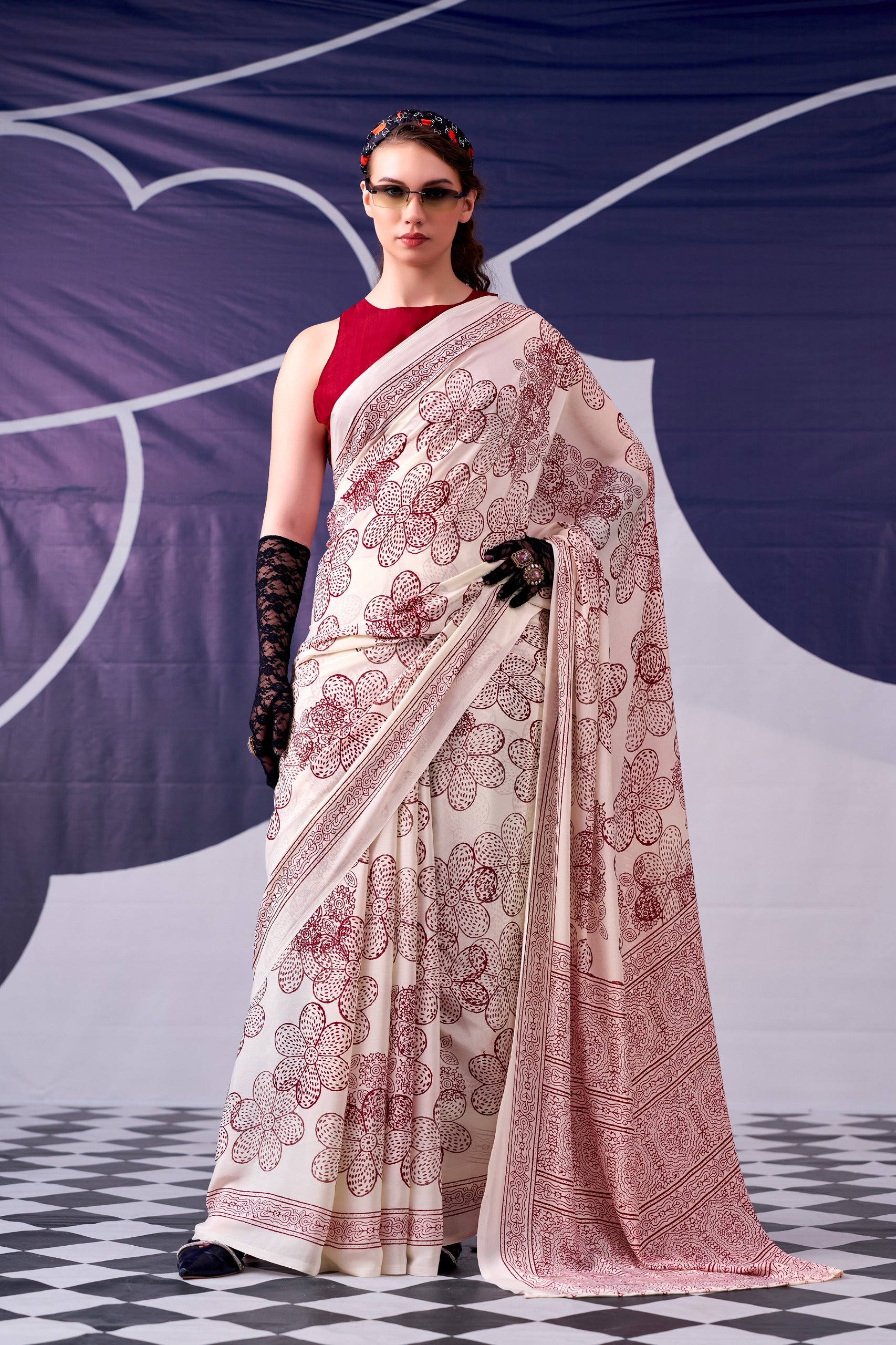 Scarlet Bloom Saree