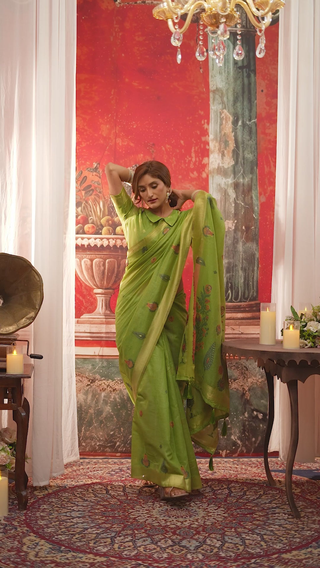 Dharaa Saree - Apple Green