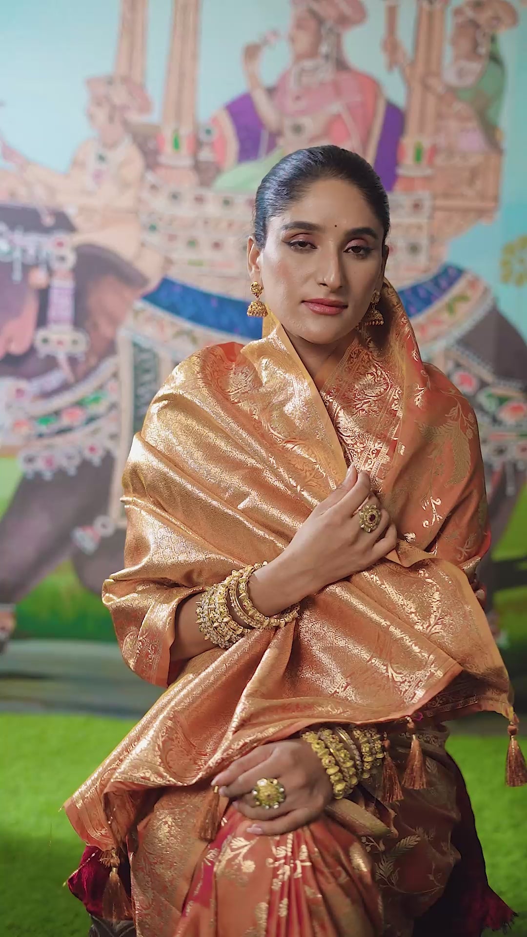 Virasat Saree - Copper Amber
