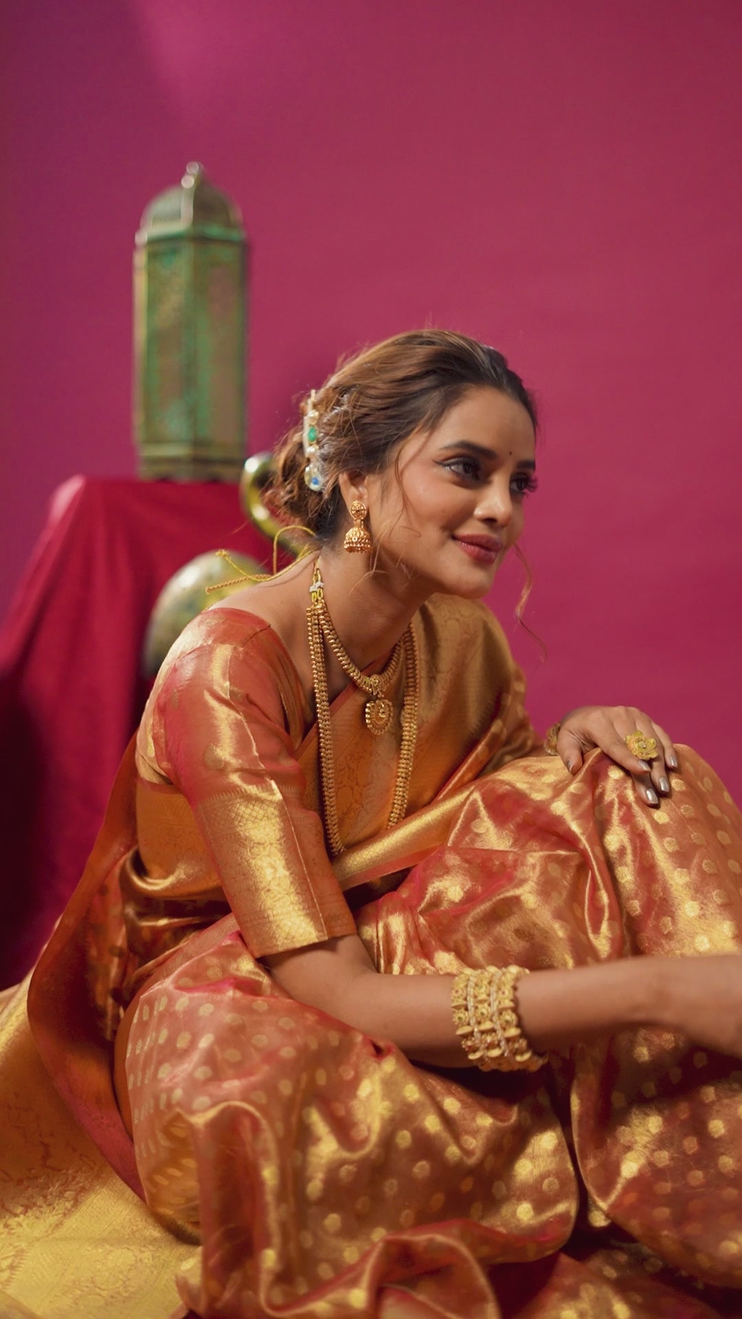 Jharokha Saree - Copper Amber