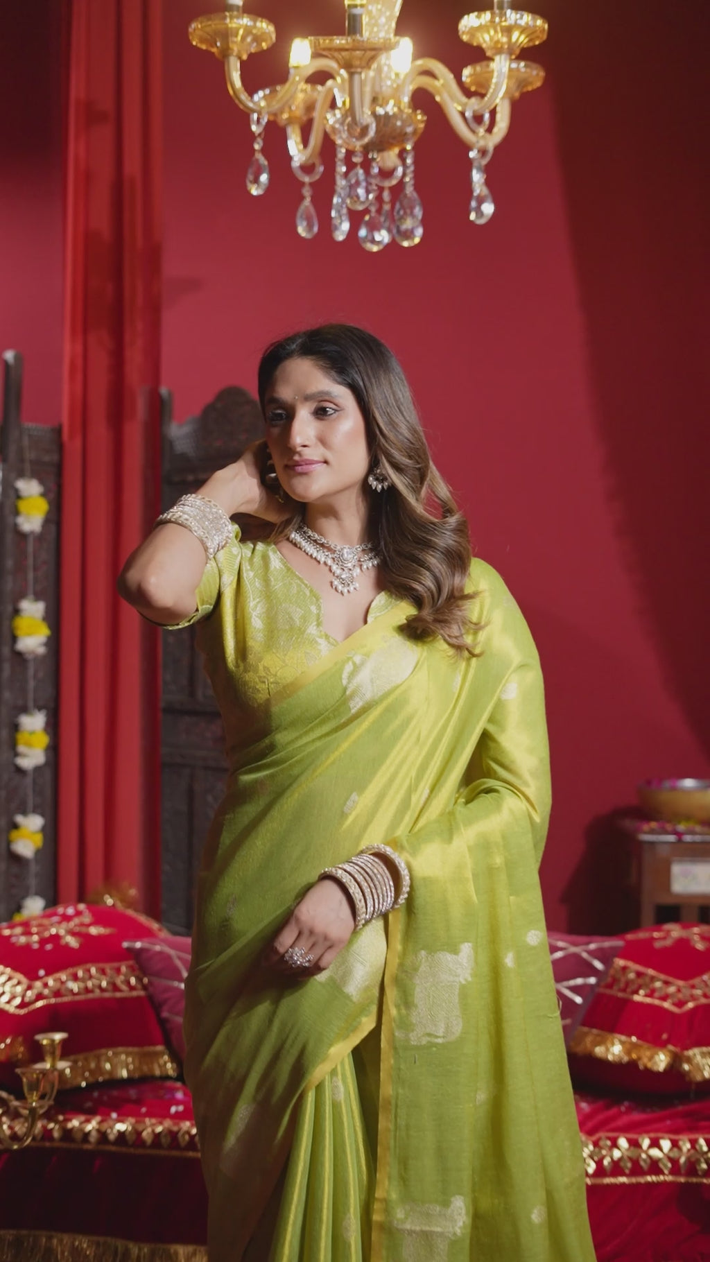 Anokhi Saree - Olive Lime