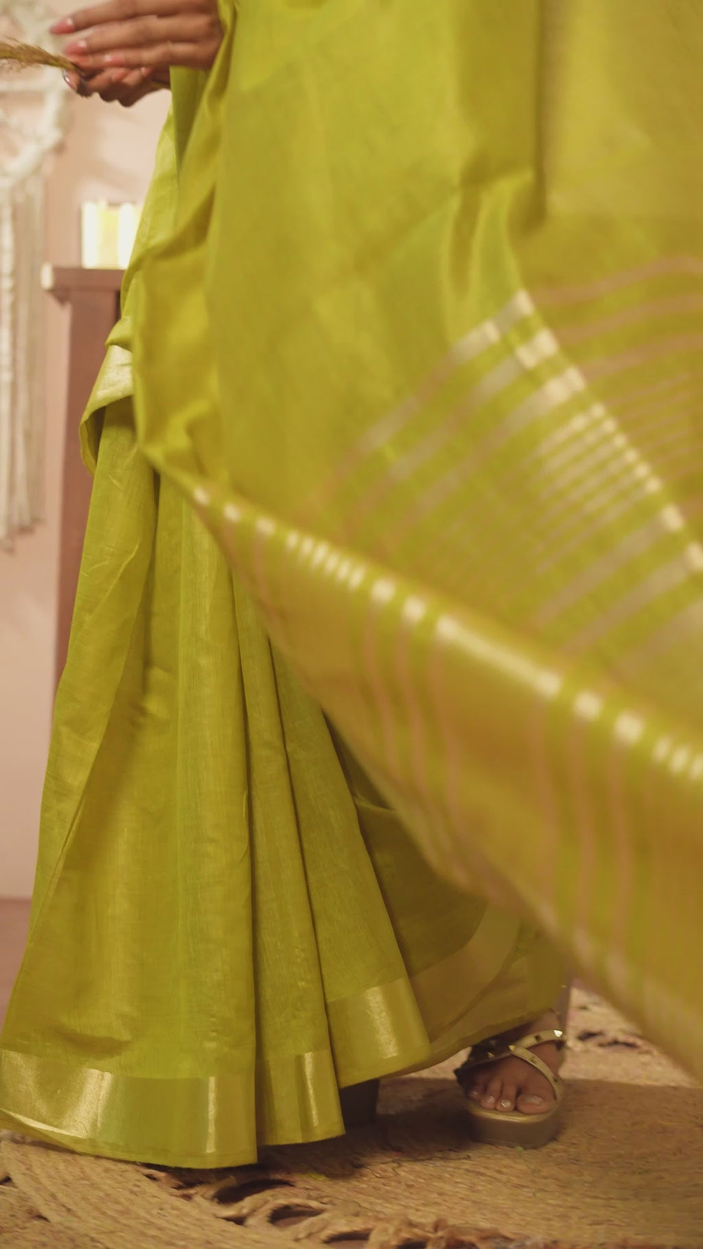 Vaibhavi Saree - Olive Lime
