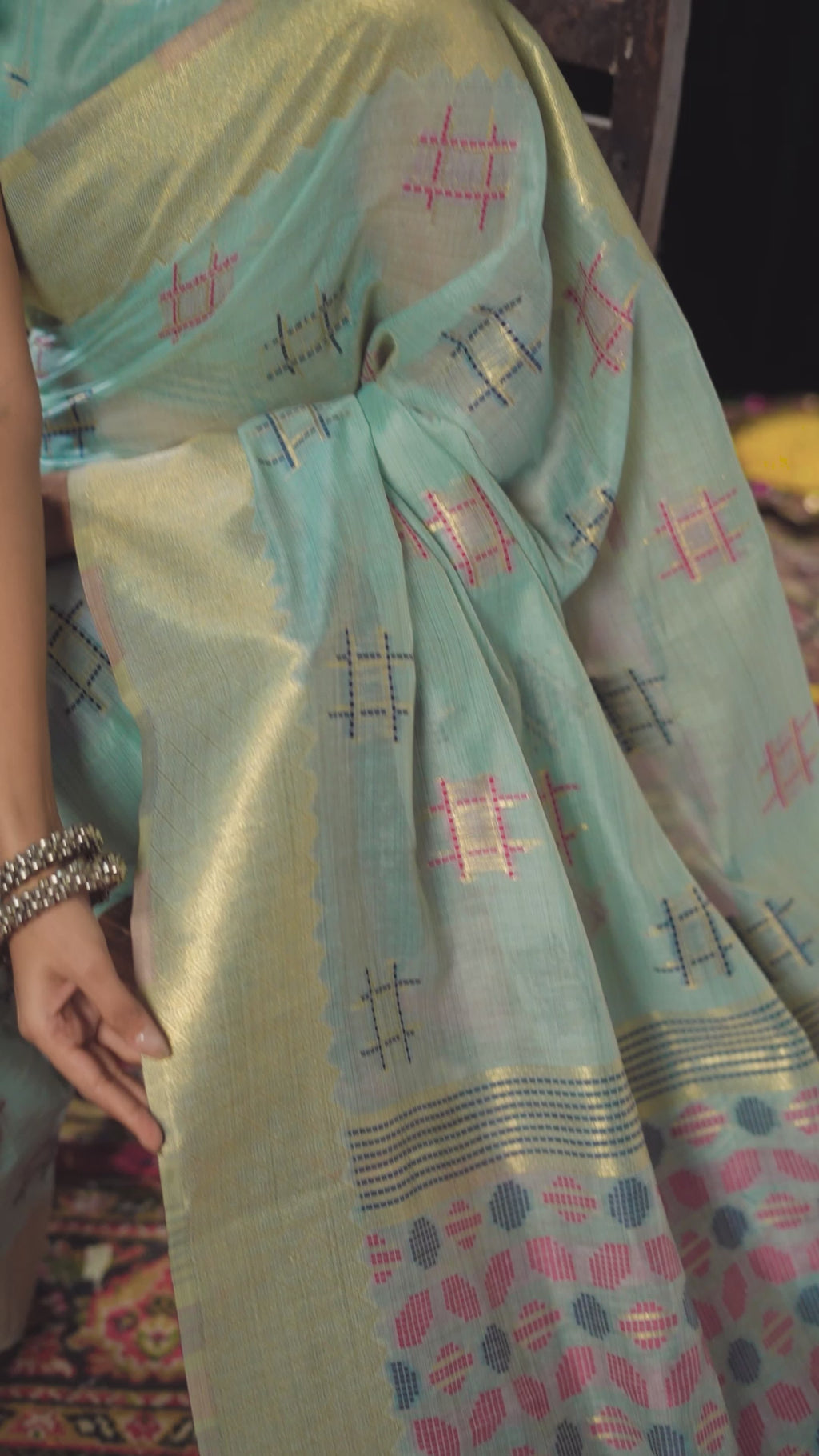 Kiran Saree - Powder Blue