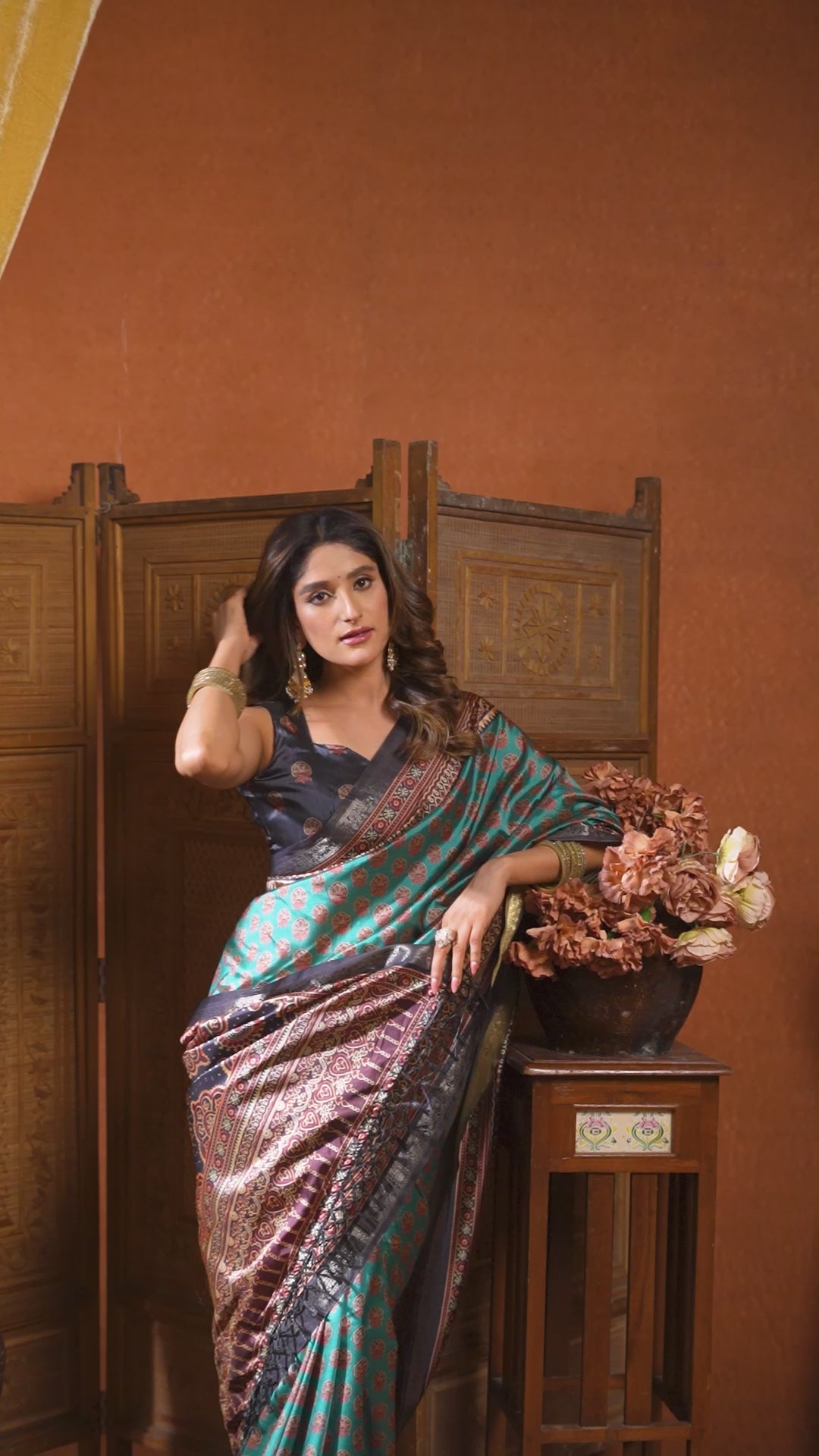 Noorani Saree - Teal Blue