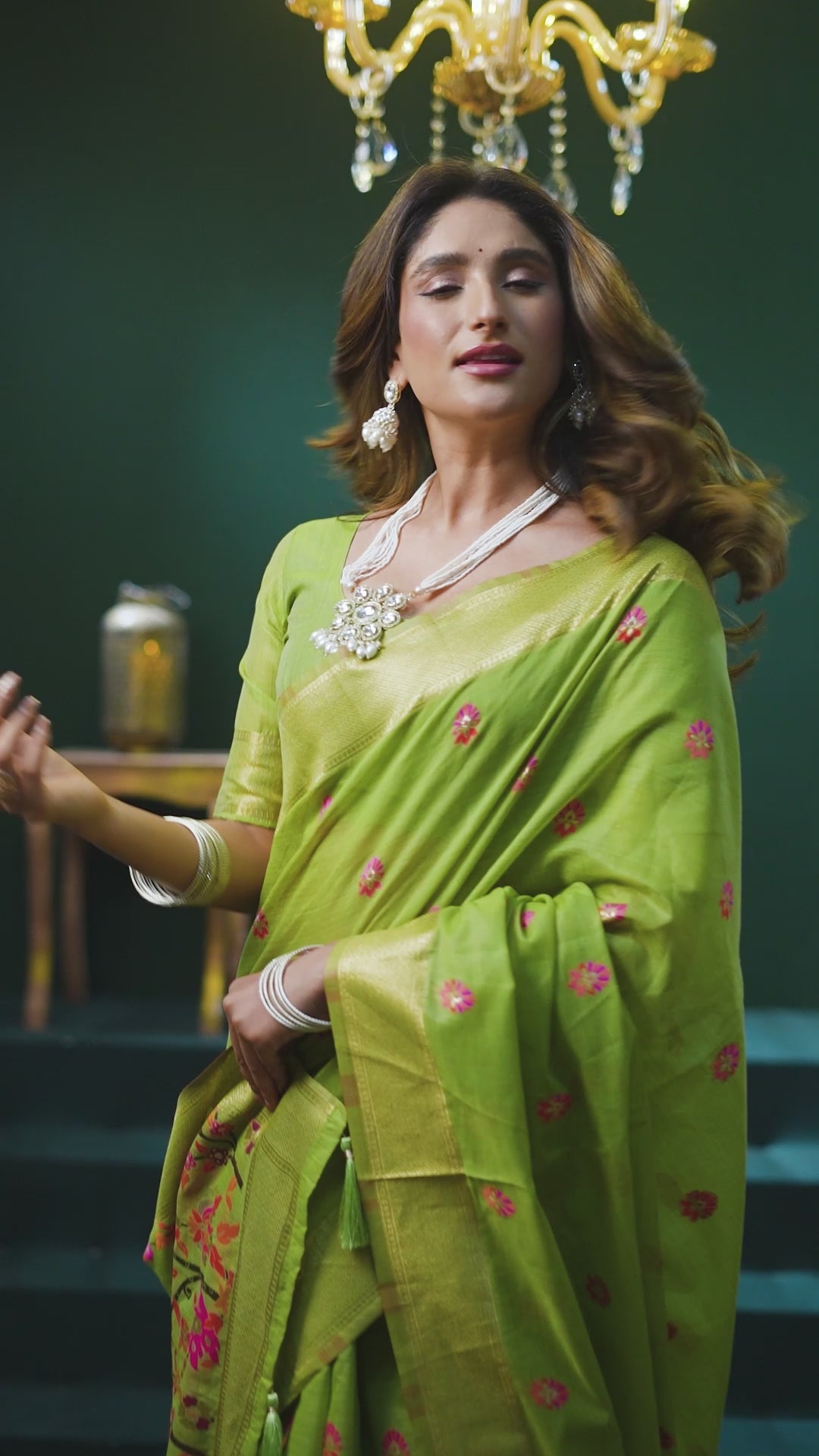 Chaaya Saree - Pistachio Green