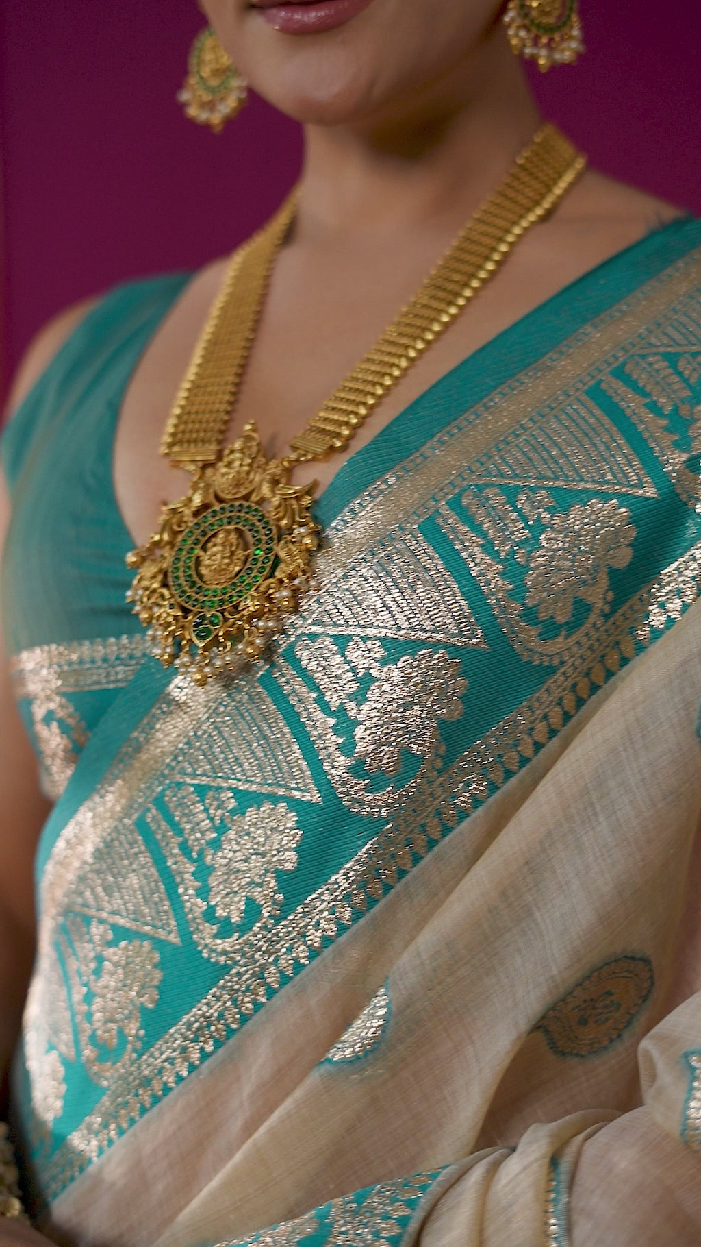 Parinita Saree - Champagne Cream