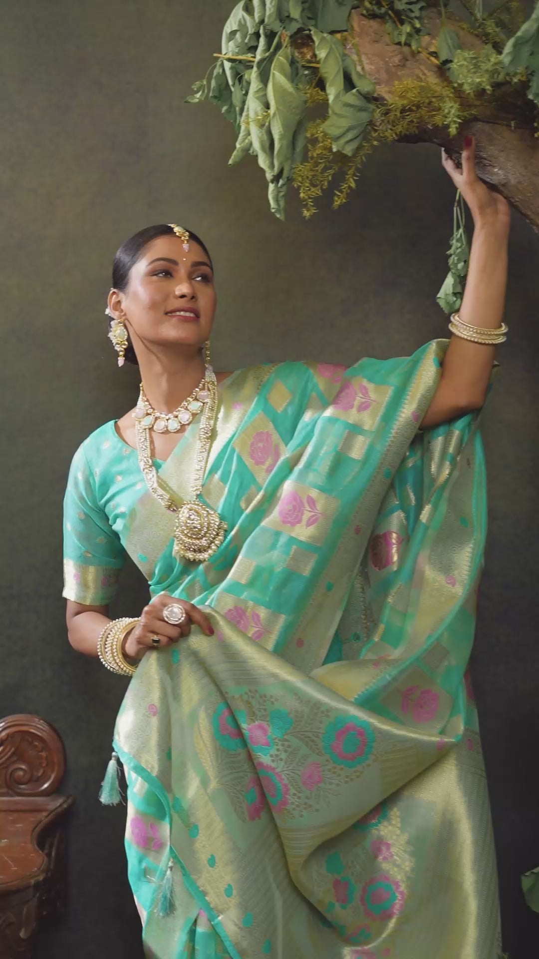 Nayantara Saree - Aqua Breeze