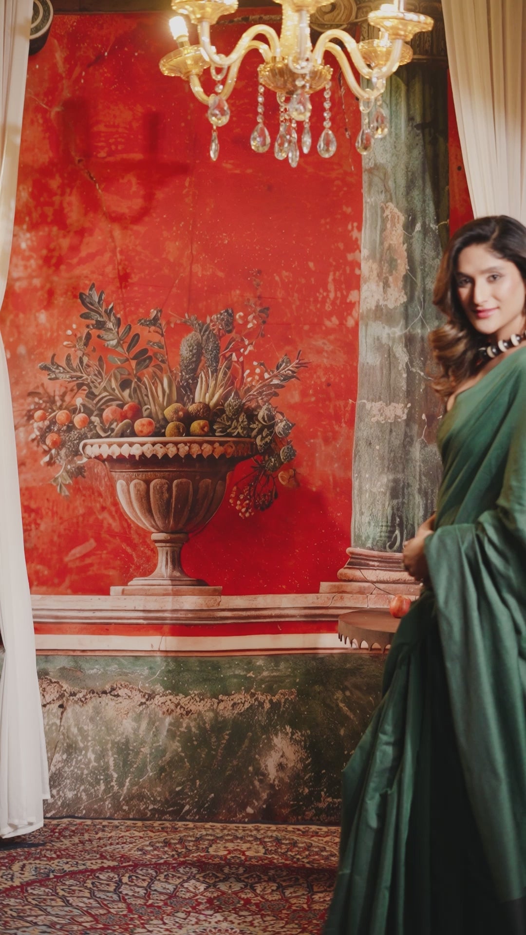 Roshni Saree - Emerald Pine