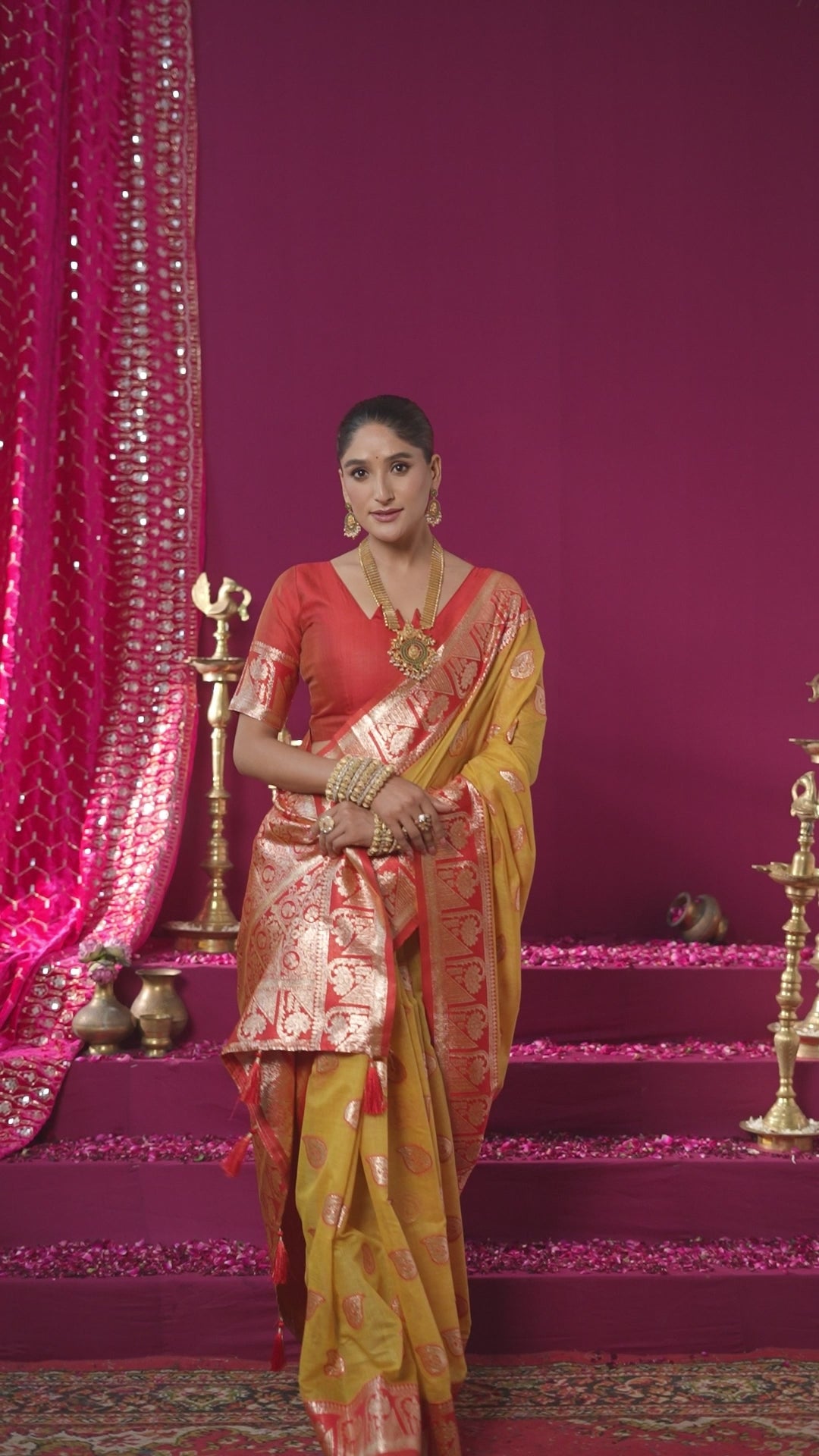 Parinita Saree - Mustard Yellow