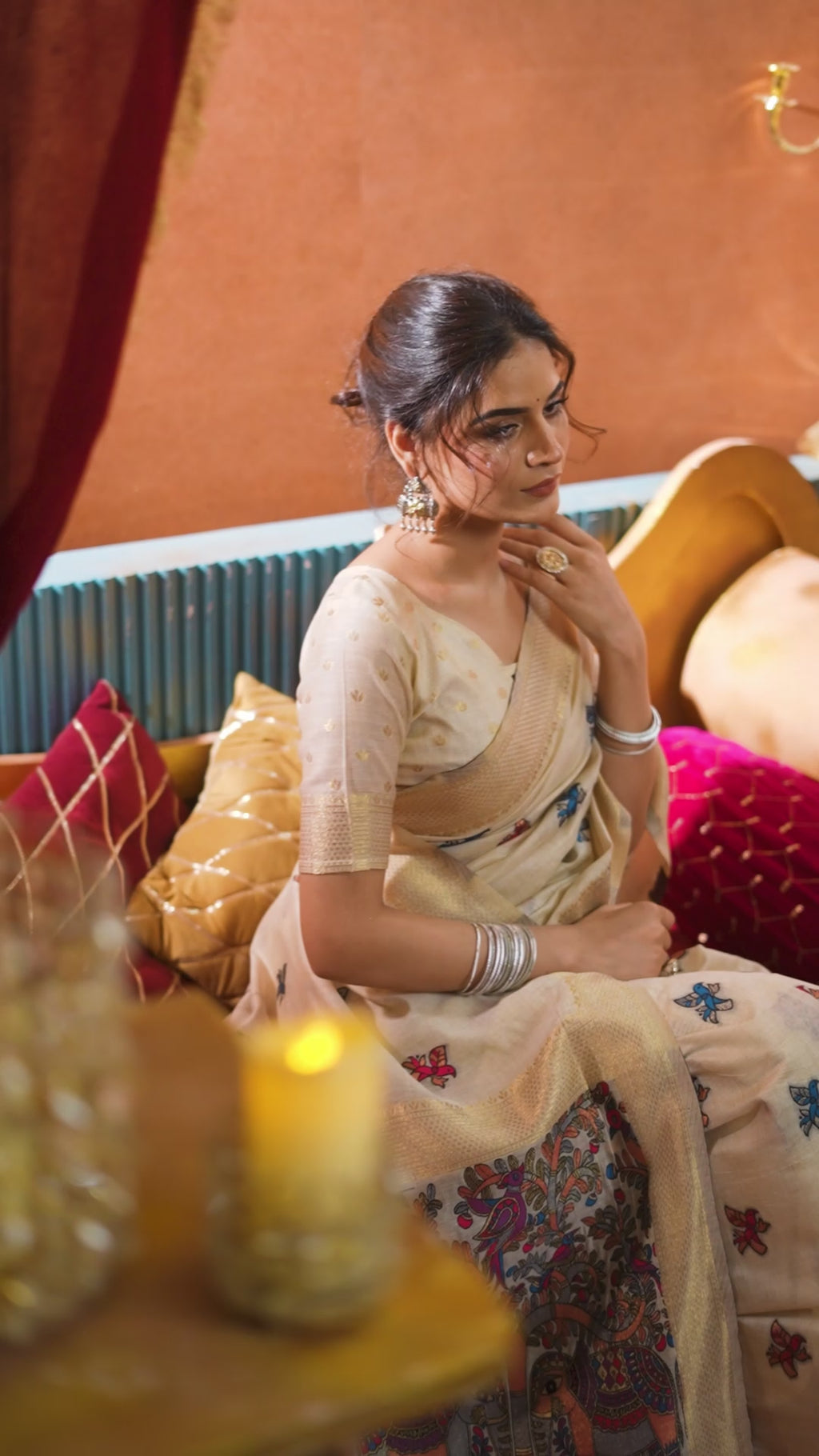 Anisha Saree - Ivory Pearl