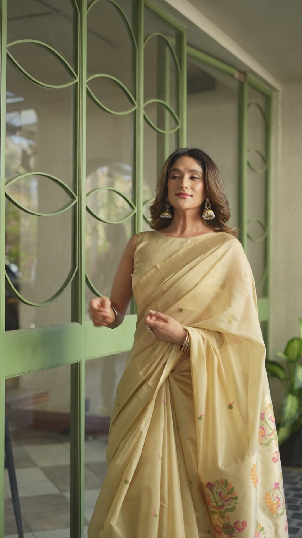 Khushboo Saree - Champagne Cream