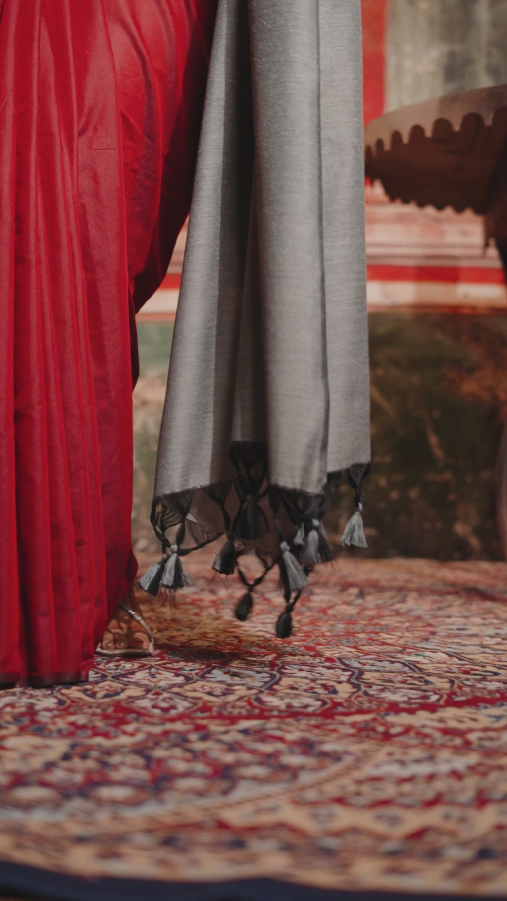 Roshni Saree - Wine Crimson