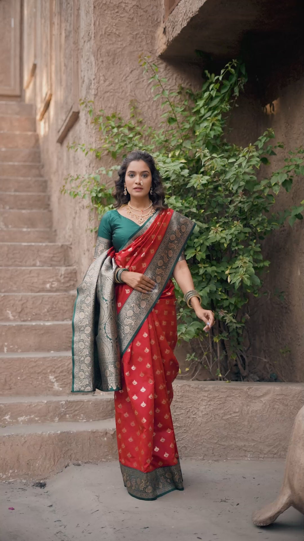 Ruhaani Saree - Crimson Red