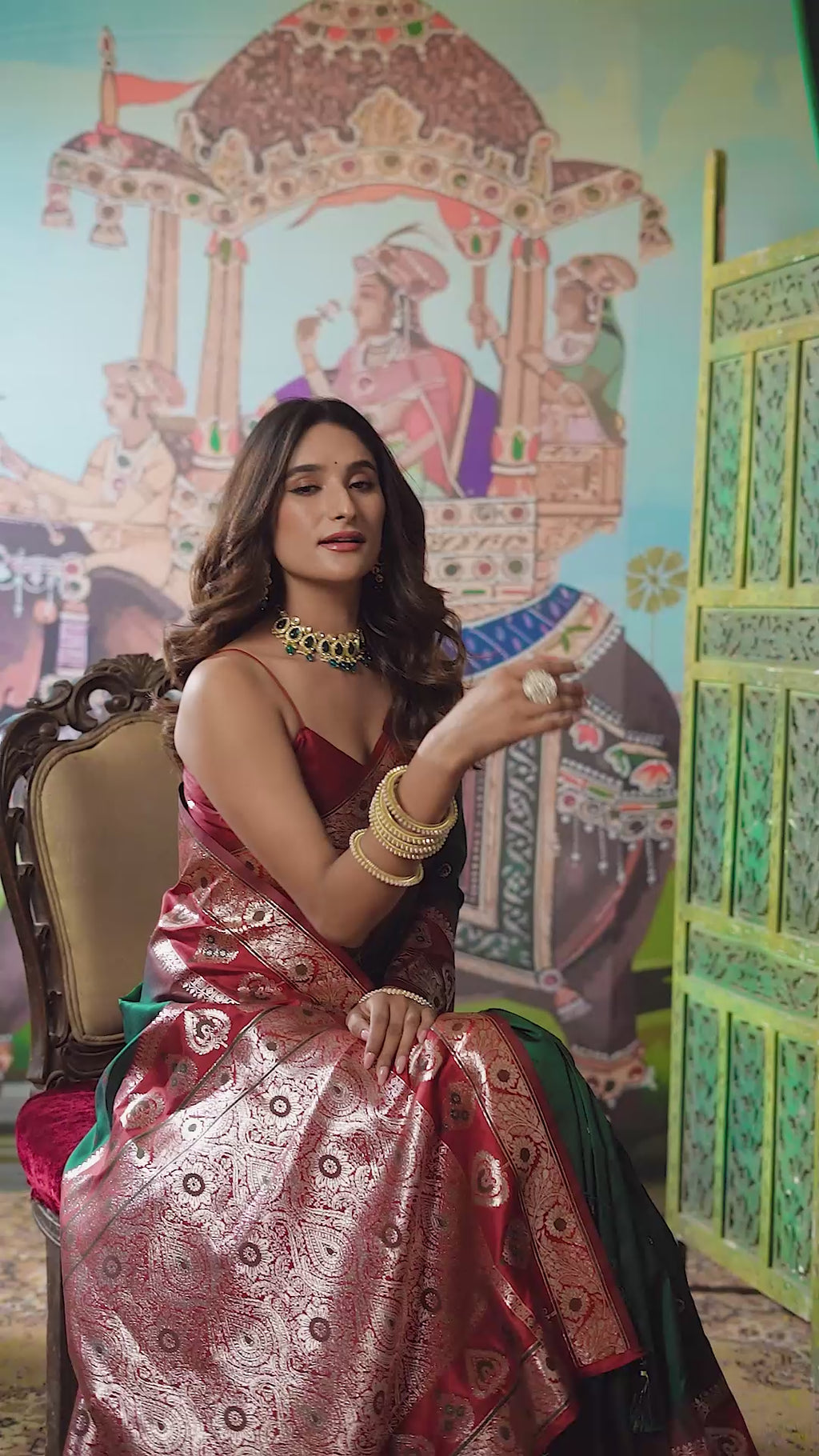 Tarana Saree - Emerald Green