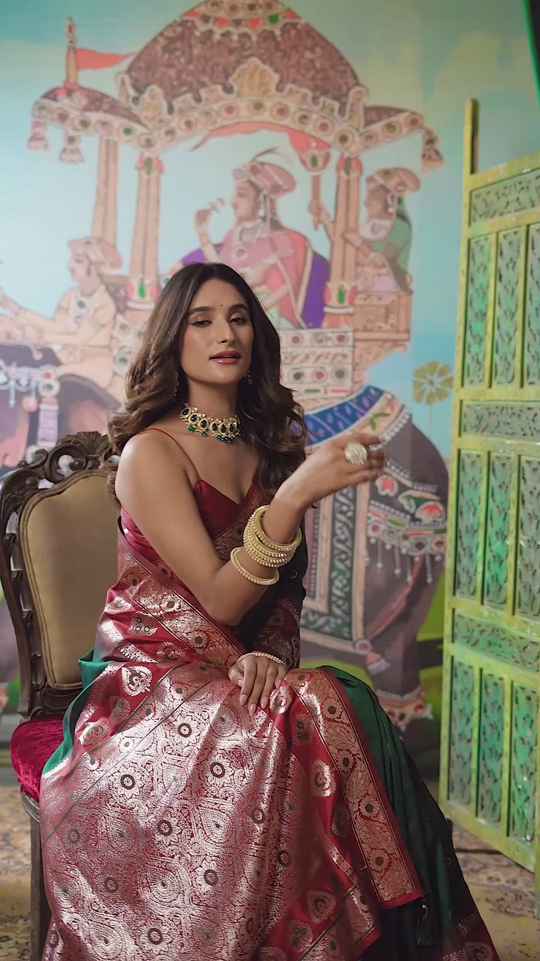 Tarana Saree - Emerald Green