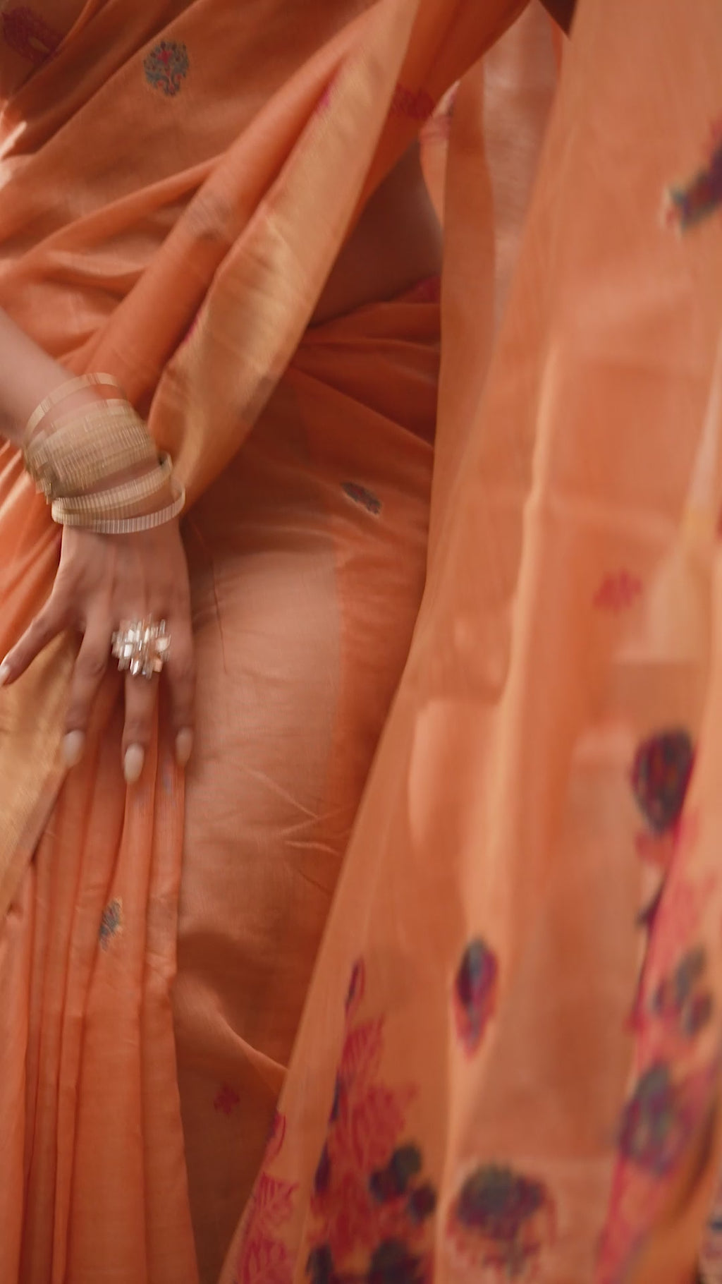 Dharaa Saree - Peach Coral