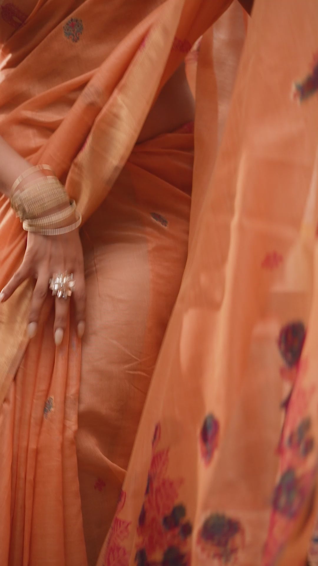 Dharaa Saree - Peach Coral