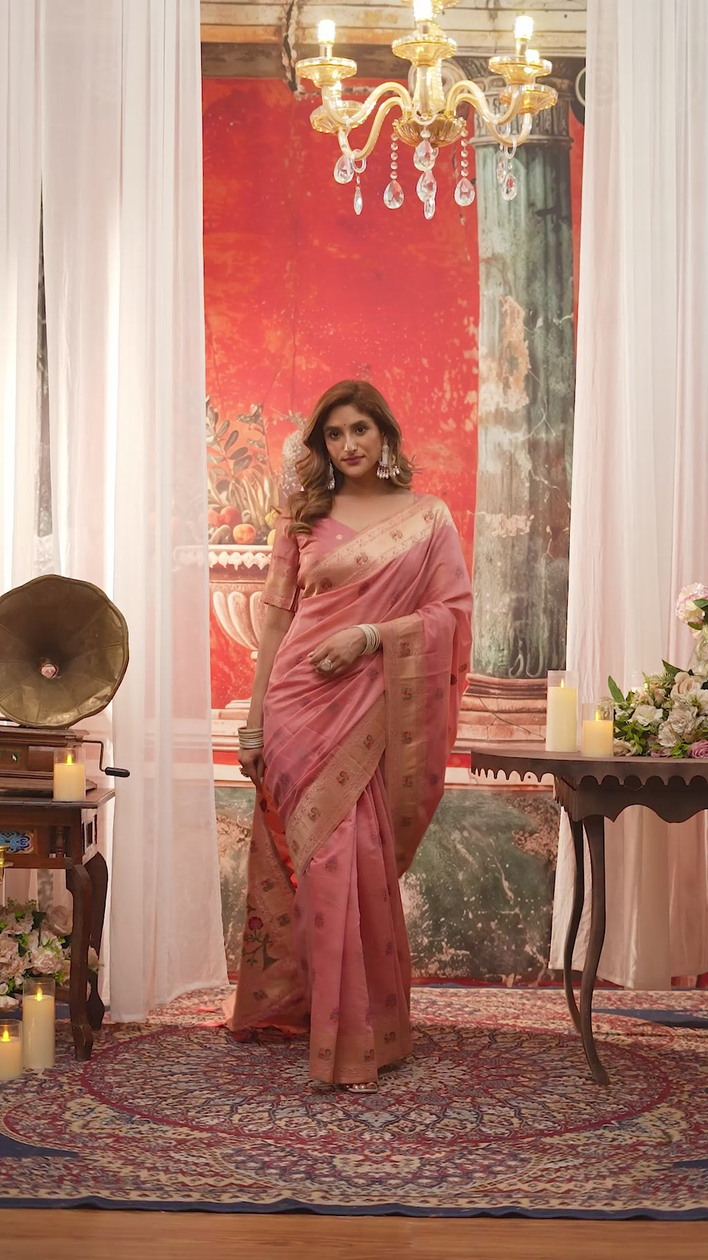 Meheraan Saree - Blush Pink