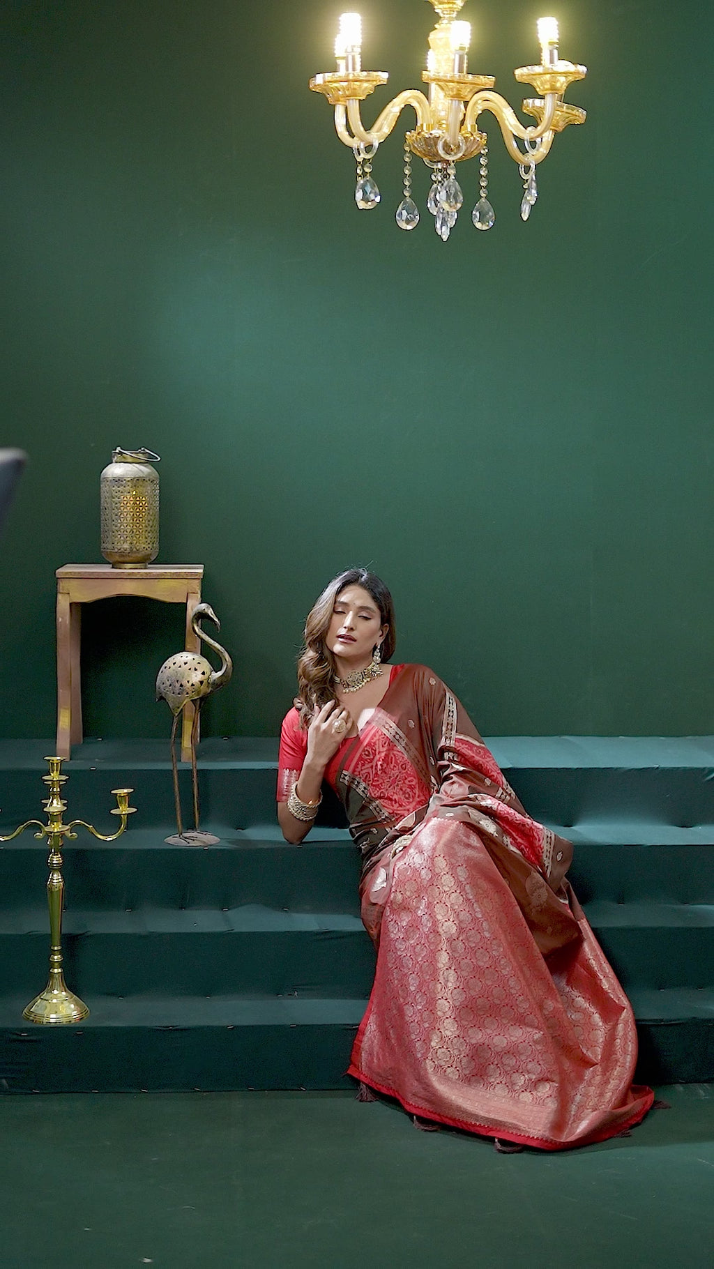 Raagini Saree - Crimson Red