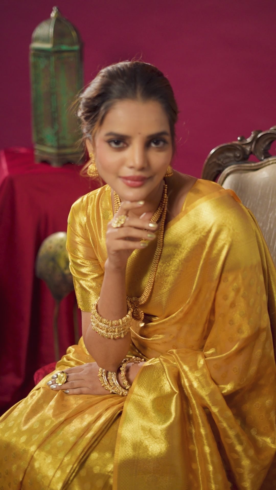 Jharokha Saree - Bright Mustard