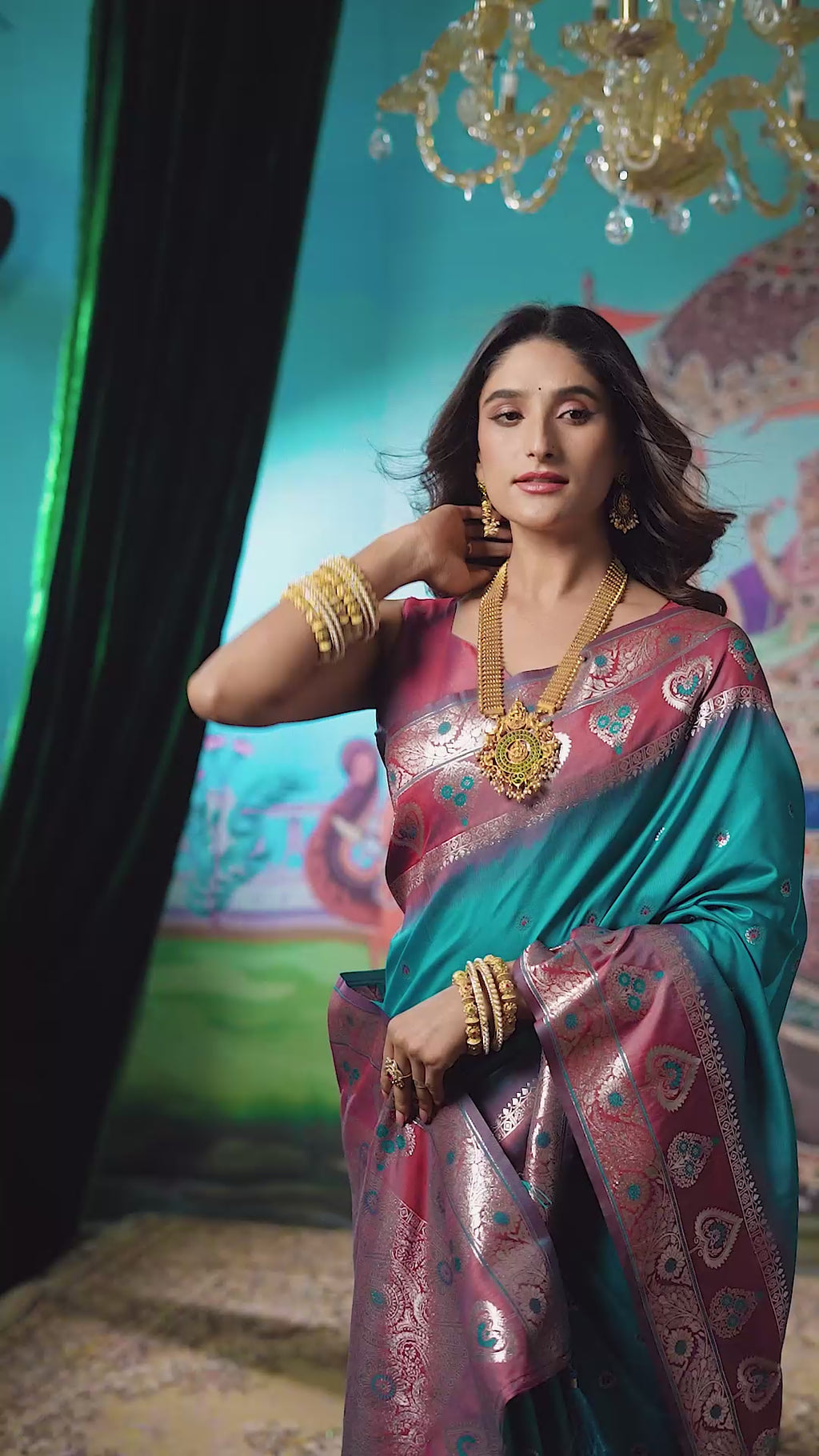 Tarana Saree - Turquoise Teal