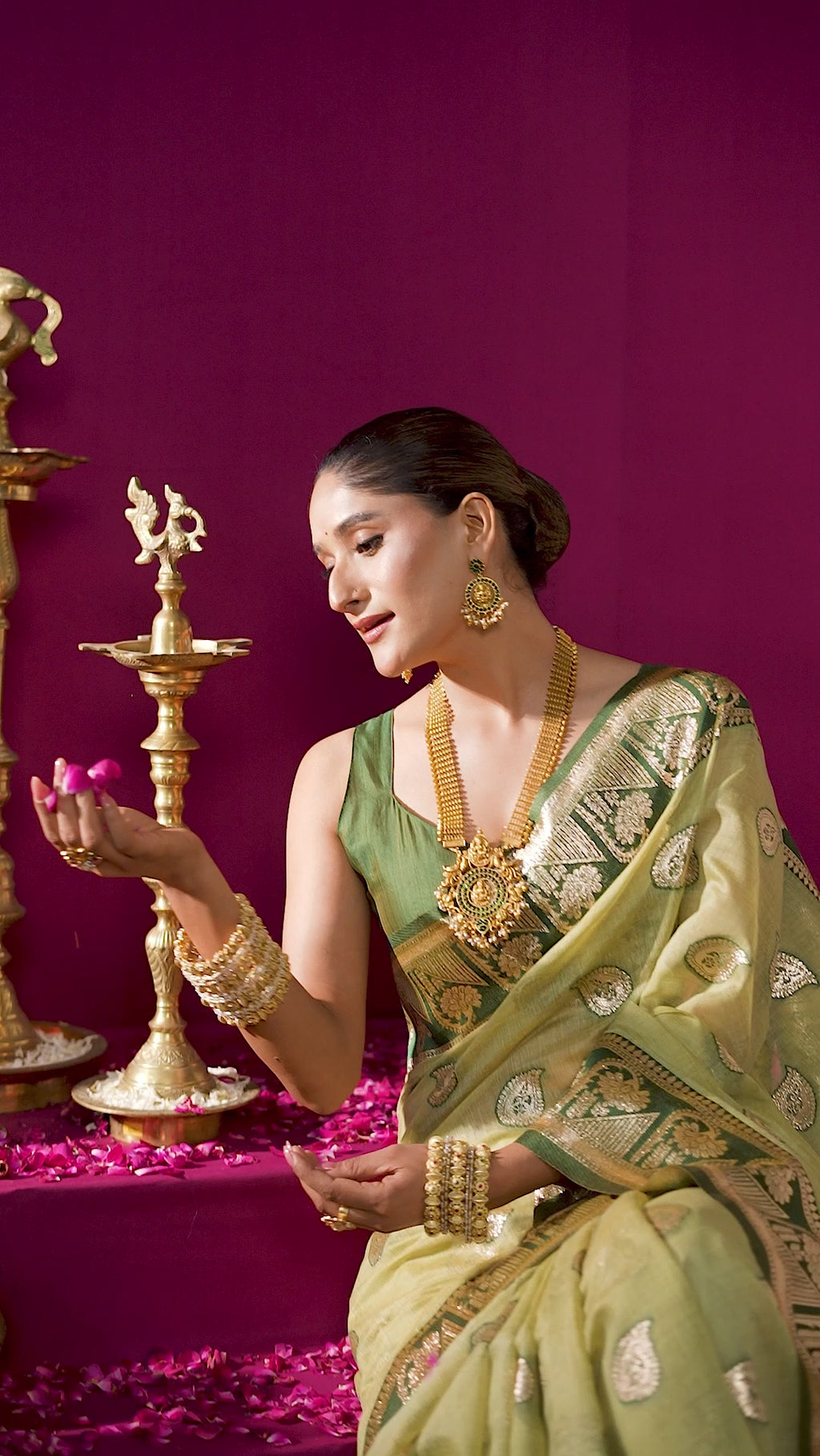 Parinita Saree - Lime Green