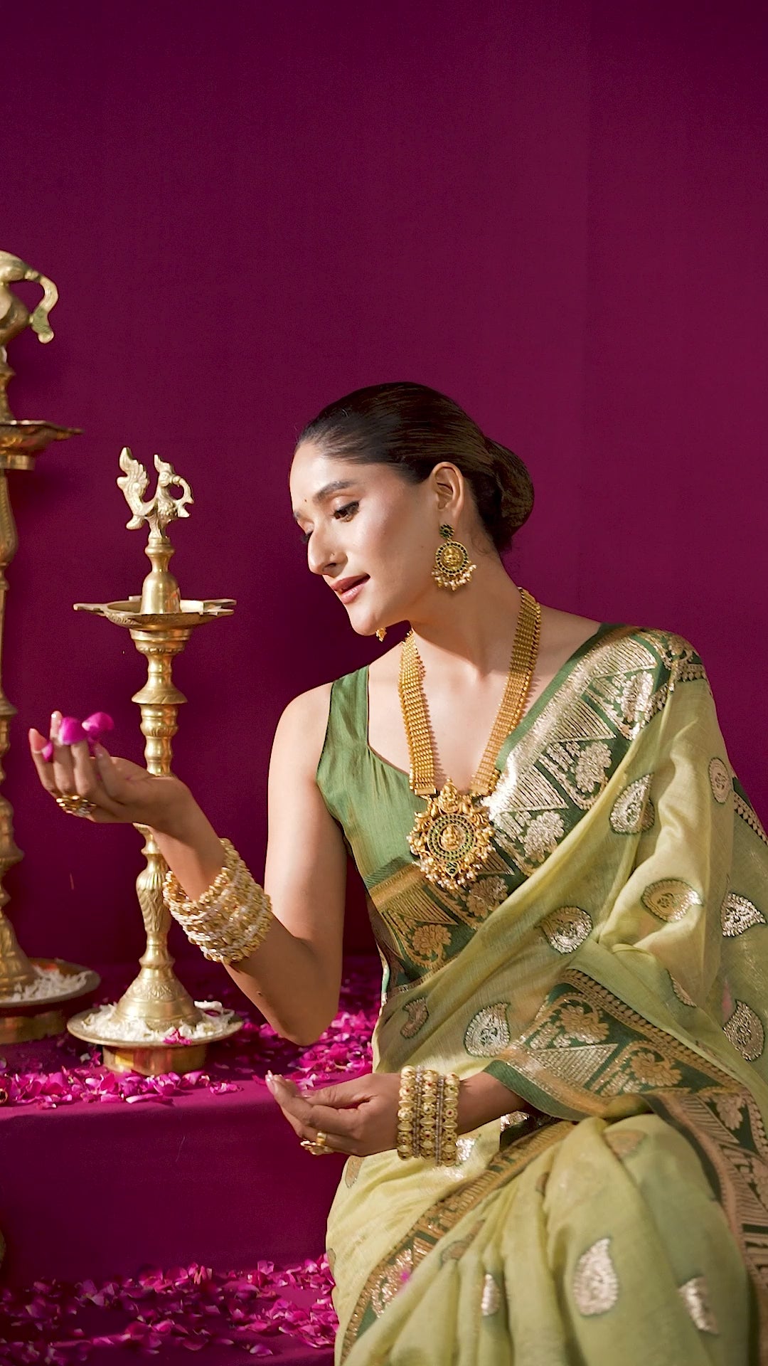 Parinita Saree - Lime Green