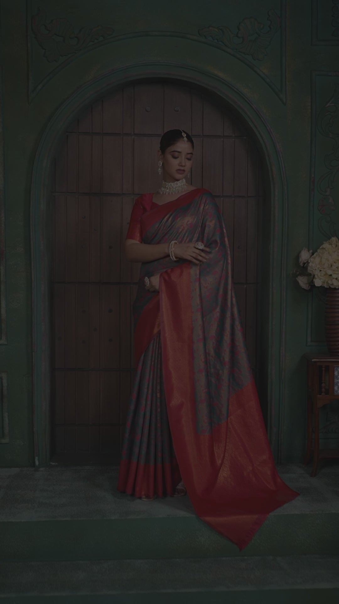 Ananya Saree - Steel Blue