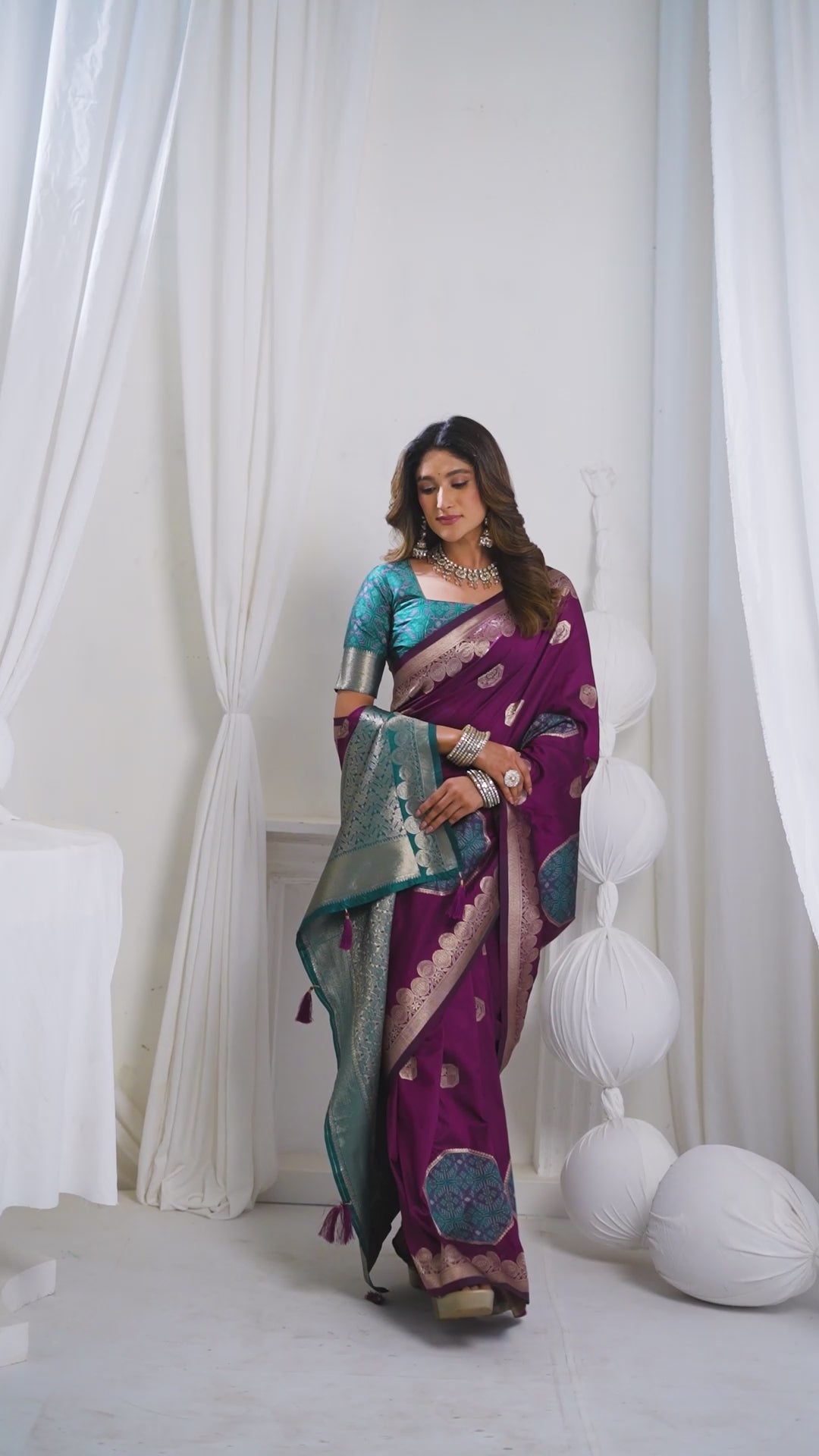 Prerna Saree - Wine Purple